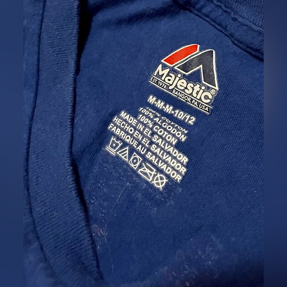 Kids 10/12 RIZZO #44 Chicago Cubs T. Shirt Anthony Rizzo Blue Tee Red Lettering - Picture 7 of 10